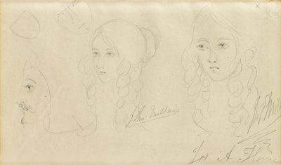 Schizzi della testa di una ragazza da John Everett Millais